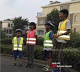 ToFern High Visibility Children Outdoors Reflective Safety Vest for Running Cycling Walking Skating Skiing Skateboard Reflective Belt Vest for Kindergarten Pupils Junior Student