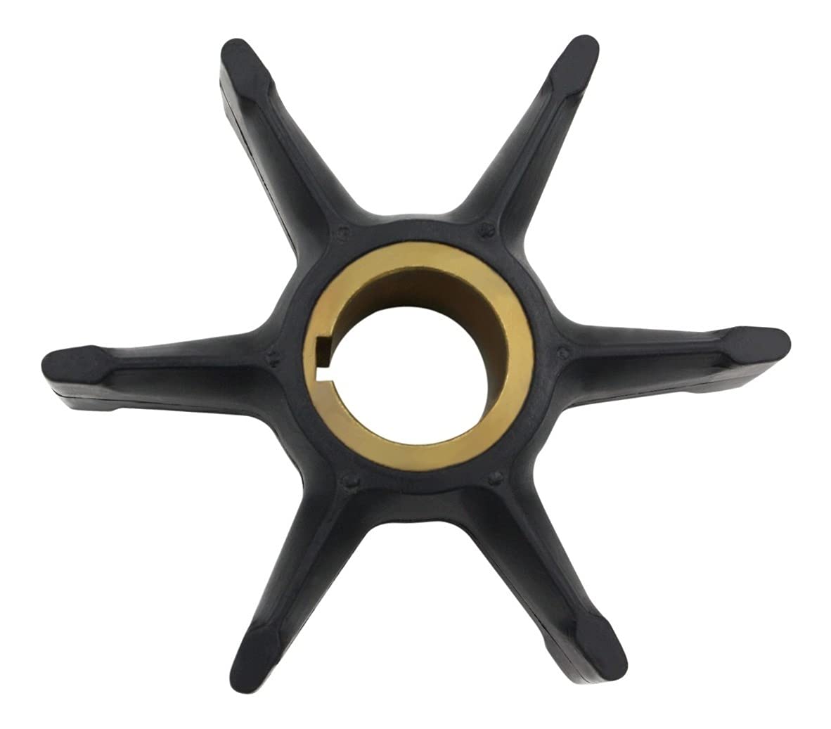 SouthMarine Water Pump Impeller for Johnson Evinrude OMC BRP 35hp-55hp Outboard Motors, 6 Blades, Brass Hub, 69.81mm Diameter