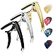 Finrezio 3 Pcs Classical Guitar Capos with 8 Pcs Guitar Picks for Acoustic Guitar (3 Colors a set)