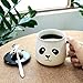 Teagas Cute 3D Ceramic Panda Coffee Mug with Lid and Spoon Gift for Mom Women Teacher Wife