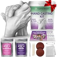 Luna Bean Hand Casting Kit – The Original Hand Mold Kit for Couples – Valentines Day Gifts for Her and Him - Anniversary Engagement Gifts for Women Men Mom Wife Boyfriend Girlfriend Wedding Bridal