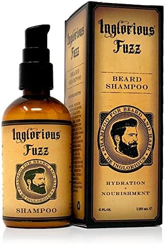 Premium Original Vintage Beard and Hair Shampoo By Inglorious Fuzz - Masculine Scent - Facial Hair Styling Hydration and Nourishment For Men - Beard Care For True Gentlemen