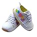 Kuner Baby Girls White Canvas Rubber Sole Sweet Sneaker Outdoor First Walkers Shoes