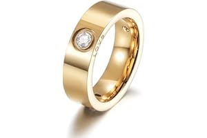 WISTIC Gold Statement Rings for Women with CZ Wide Bands LOVE Engraved Rings for Unisex Adult Fashion Stainless Steel Chunky Enhancer Finger Jewelry (Masterpiece, 8)
