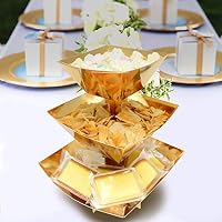 3-Tier Gold Dissert Display Dessert Stand Candy Snack Cupcake Stand Party Supplies Cake Stand Bowl Stand, Tower Display for Party