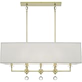 Crystorama Paxton 8 Light Aged Brass Linear Chandelier