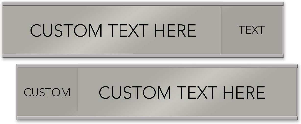 Customizable Quality Satin-Aluminum Slider Nameplates and Signs - 10 x 2 (Silver) for Office Door Signs, Meeting in Progress, Out of Office, Do Not Disturb and More