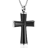 Oinsi Cross Cremation Necklace for Ashes Stainless Steel Crucifix Memorial Urn Jewelry for Women Men Keepsake Pendant