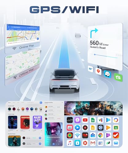 6G+128G 8 Cores Car Radio for Mercedes Benz ML GL W164 ML350 ML500 GL320 X164 ML280 GL350, 9'' Carplay Android Auto Wireless FM/RDS/EQ/DSP WiFi GPS Panoramic 360° Steering Wheel Controls Rear View
