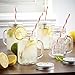 Mason Jar Mugs with Handle, SILVER Lid and Plastic Straws. 16 Oz. Each. Old Fashion Drinking Glasses - Pack of 4. By Premium Vials