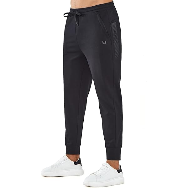 JMIERR Pantalones Deportivos Para Hombre Con Bolsillos Con Cremallera, Pantalones Deportivos Cónicos De Vellón Para Otoño E Invierno, Entrenamiento, Correr, Talla S, Color Negro