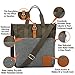 Taste Drink Go LAPTOP BAG for Women - Grey Canvas Tote with Crossbody Strap, Multiple Compartments, Fits 13