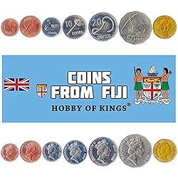 Set of 7 Coins from Fiji: 1, 2, 5, 10, 20, 50