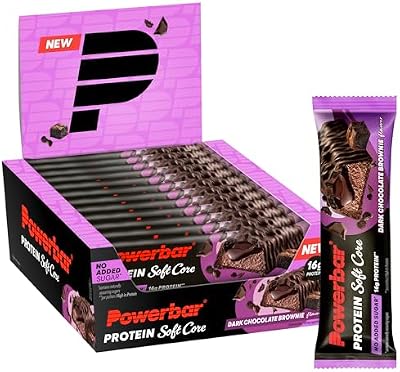 Barritas de Proteína - Soft Core - Dark Chocolate Brownie - 12x48 g - Barrita Proteica Alta en Proteínas y Baja en Azúcar