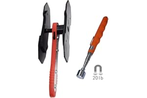 HARDK Brake Caliper Press and Telescoping Magnetic Pick Up Tool 20 lb Set, Car Brake Caliper Ratcheting Piston Spreader Press Tool, Wrench Spreader Tools, 360 Degree Ratchet Swing