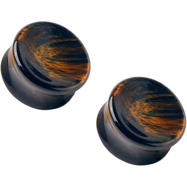 3/4 Gauges For Ears Green Line Jasper Saddle Plugs Natural