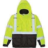 KLEIN TOOLS 60364 Bomber Jacket, High-Visibility Reflective Winter Jacket, 220-Gram Insulation for Superior Warmth, ANSI Compliant, Large