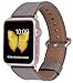 JSGJMY Compatible with Iwatch Band 38mm 40mm 42mm 44mm Women Men Genuine Leather Replacement Strap Compatible with Series 4/3/2/1 Sport Edition (Taupe with Rose Pink Clasp, 42mm 44mm M/L)