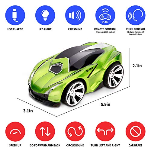 MEG Voice Control Car, RC Remote Controlled Car with a Smartwatch Remote, 3 Modes Wrist Watch, Girls and Boys Road Racing Car, Kids and Adults Rechargeable Vehicles, USB Charger, Wireless Electric Car