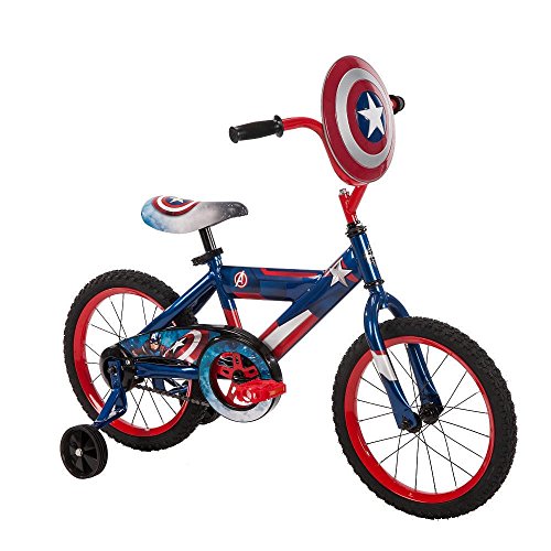Dino Bikes Captain America 16" Kids Bike – Steel Frame, U-Brake, Blue, For Height 107-138 Cm, Italian Brand