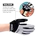 Enkeeo Cycling Gloves Full Finger Winter Bike Gloves Touchscreen Gloves for Smart Phone with Anti-slip Shock-absorbing 5MM Gel Pad, Microfiber Leather, Breathable Lycra, Velcro Design (Black&Grey)