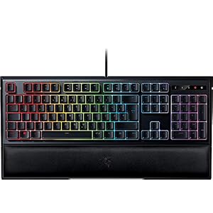 Razer – Tastiera da Gioco Ornata Chroma, (con Tecnologia Mecha-Membrane, Tasti a Mezza Altezza, Illuminazione Chroma RGB e Design ergonomico con poggiapolsi, Layout QWERTY) Nero RGB Chroma
