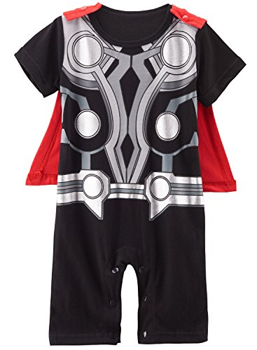 A&J Design Baby Boys' Thor Short Sleeve Romper Costume with Cape
