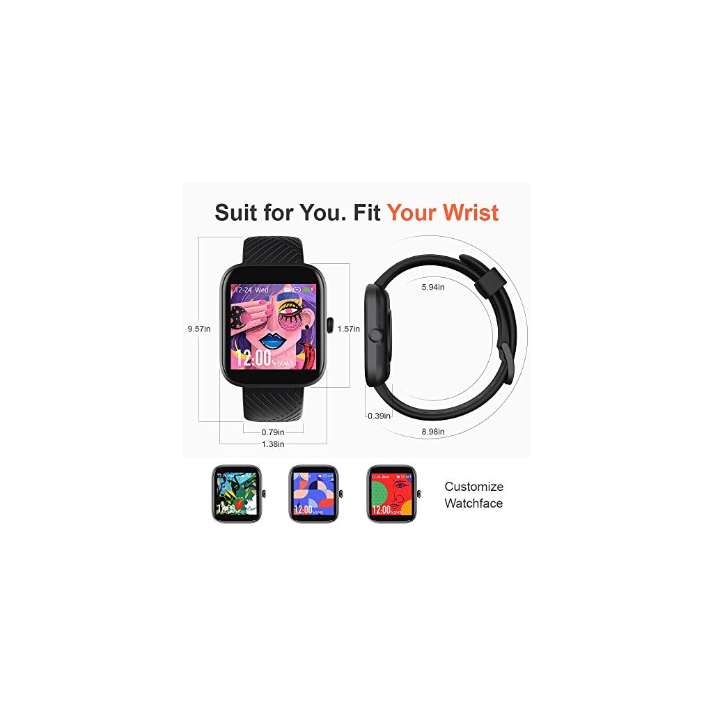 Smart Watch, Virmee VT3 Fitness Tracker with Heart Rate Monitor Blood