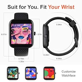 Smart Watch, Virmee VT3 Fitness Tracker with Heart Rate Monitor Blood