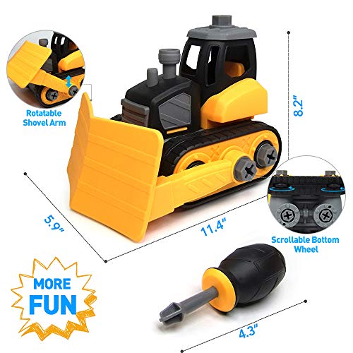 WisToyz Take Apart Toys, Building Toys, Assembly Toy Snow Plow with Constructions Set, Building Vehicle Play Set with Screwdriver, Ideal Educational Toy for Toddlers, Boys & Girls Aged 3, 4, 5, 6
