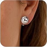 Awinesn Clip on Earrings for Women Gold Ball Earrings 14K Gold Silver Plated Ball Earrings Non Pierced Earrings for Women Jewelry for Her
