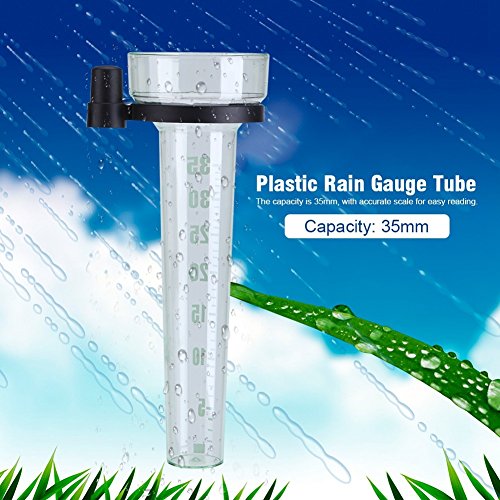 Rain Gauge - Plastic Rain Gauge Tube, Professional Rain Gauge with Holder, Accurate Measurement for Garden, Outdoor, Yard, 35mm Capacity, Professional Rain Gauge with Easy Read Scale