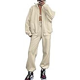 Alunzoem Sweatsuits for Women Set 2 Piece Outfits Long Sleeve Zip Up Jacket Oversized Sweatshirt Jogger Sweatpants Tracksuit