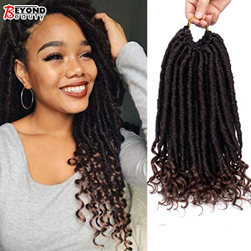 Straight Faux Locs With Curly Ends Goddess Locs Crochet Hair Soft Dreadlocks For Braids Faux Locs Crochet Braiding Hair Extensions 6packs(1B-30)