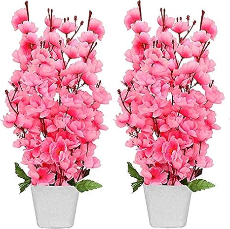 Buy Sgr Product Cherry Blossom Artificial Flower With Pot Home