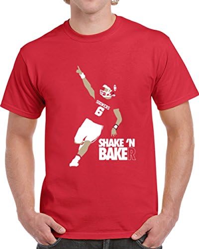TSHIRTCZAR Baker Mayfield Shake and Baker Oklahoma University College Football T Shirt S Red