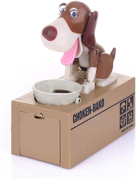 Amazon Just Us Choken Bako ロボットドッグバンク ドギー コインバンク 犬 貯金箱 ホワイト イエロー おもちゃ おもちゃ