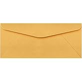 #12 Brown Kraft Regular Envelopes - 4 3/4" x 11", Thick and Sturdy, Gummed Closure, 50 per Pack - Great for Mailing Letters Business Documents Invitations Invoices Checks Fundraisers and Statements
