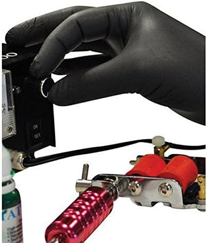 Polyco GL897-9.5 Bodyguards Nitrile PF Glove, Size 9.5, Black
