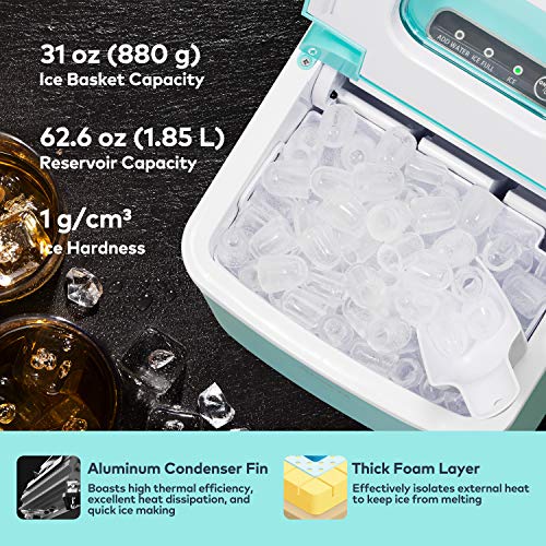 Ice Maker, Portable Ice Maker Machine for Countertop, 9 Cubes Ready in