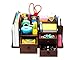 Executive Office Solutions Wooden Desk Organizer with 3 Drawers and Multiple Shelves/Racks for Office Supplies and Desk Accessories Cherry/Black (EOS-WO1)