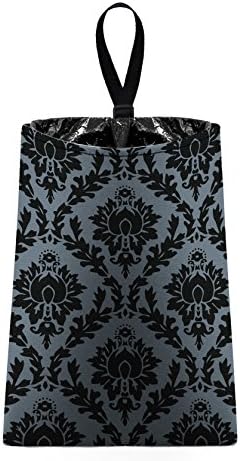 Auto Trash (Black Grey Damask) by The Mod Mobile - litter bag/garbage can for your car