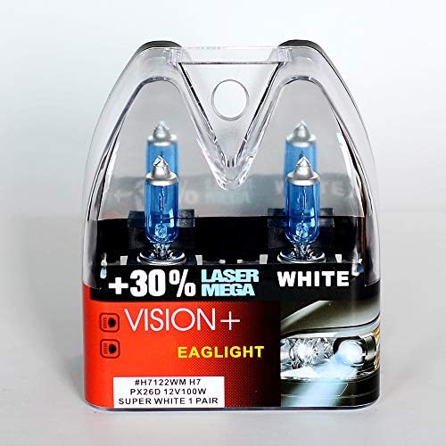 Aprilyy 2 X H7 100W 12V Car Headlight Lamp Halogen Light Super Bright Fog Xenon Bulb White (Pack of 2