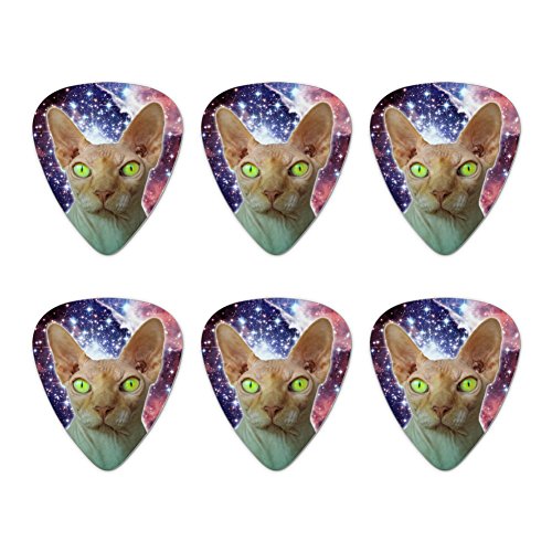 Sphynx Space Cat Novelty Guitar Picks Medium Gauge - Set of 6