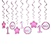 1st Birthday Decorations, Baby Girl’s First Birthday Swirl Hanging Banner Decorations kit, Pink Theme for 1st Birthday Girl Decorations