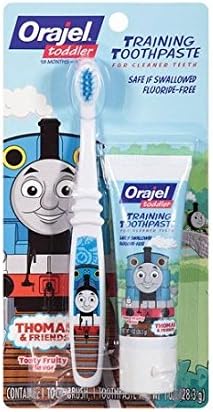 Orajel Toddler Thomas Toddler Training Toothpaste with Toothbrush, Tooty Fruity, 1 oz - 2pc