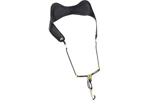 Ranming Alto Saxophone Strap with Adjustable Length Leather Padded Neck Strap for Alto Tenor Saxophone and Clarinet Oboe
