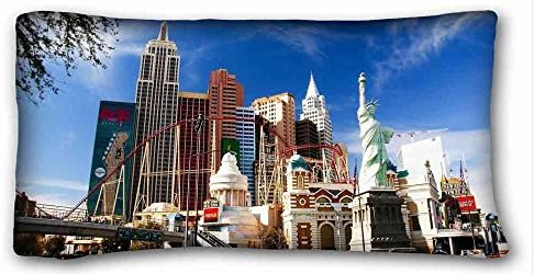 Custom Cotton &amp; Polyester Soft ( City las vegas new york statue images beautiful fun ) Pillowcase Cushion Cover Design Standard Size 20x36 inches One Sides suitable for King-bed PC-Bluish-20163