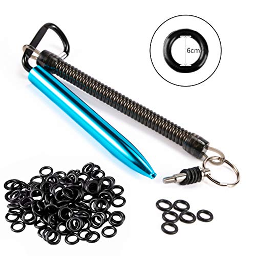 AutumnFall Silicone Wire Hooking Device Wacky Worm Tool Wacky O-Rings Wacky Rigging Plastic Style Worms Binding Bait Tool (Sky Blue)