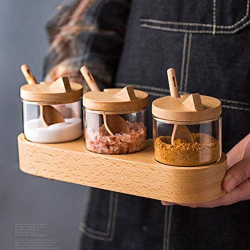 調味料入れ 調味料の瓶調味料ポット調味料ボックスコンビネーションセットキッチン家電msgシュガー ソルトシェーカー調味料の瓶ガラスの調味料収納ボックス 保存容器 Color Clear Size 25 5 8 9 7cm B087bz91zt 4 014円